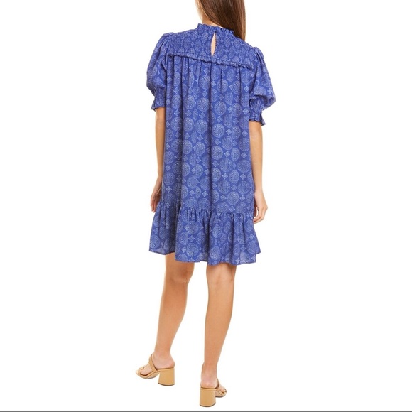NWT Celia Moon Blue Puff Sleeve Mini Dress - Picture 2 of 8